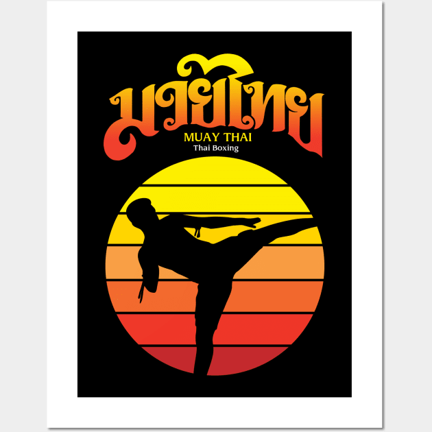 Kickboxing Muay Thai Born to Fight Wall Art by KewaleeTee